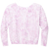 Port & Company Women's Cerise Pink Beach Wash Cloud Tie-Dye V-Neck Sweatshirt