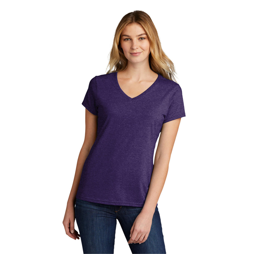 Port & Company Women's Team Purple Heather Tri-Blend V-Neck Tee