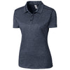 Clique Women's Navy Heather Charge Active Short Sleeve Polo