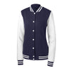 Sport-Tek Women's True Navy/White Fleece Letterman Jacket