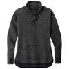 Sport-Tek Women's Black Heather Triumph Cowl Neck Pullover