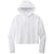 Sport-Tek Women's White Triad Solid PosiCharge Tri-Blend Wicking Fleece Crop Hoodie