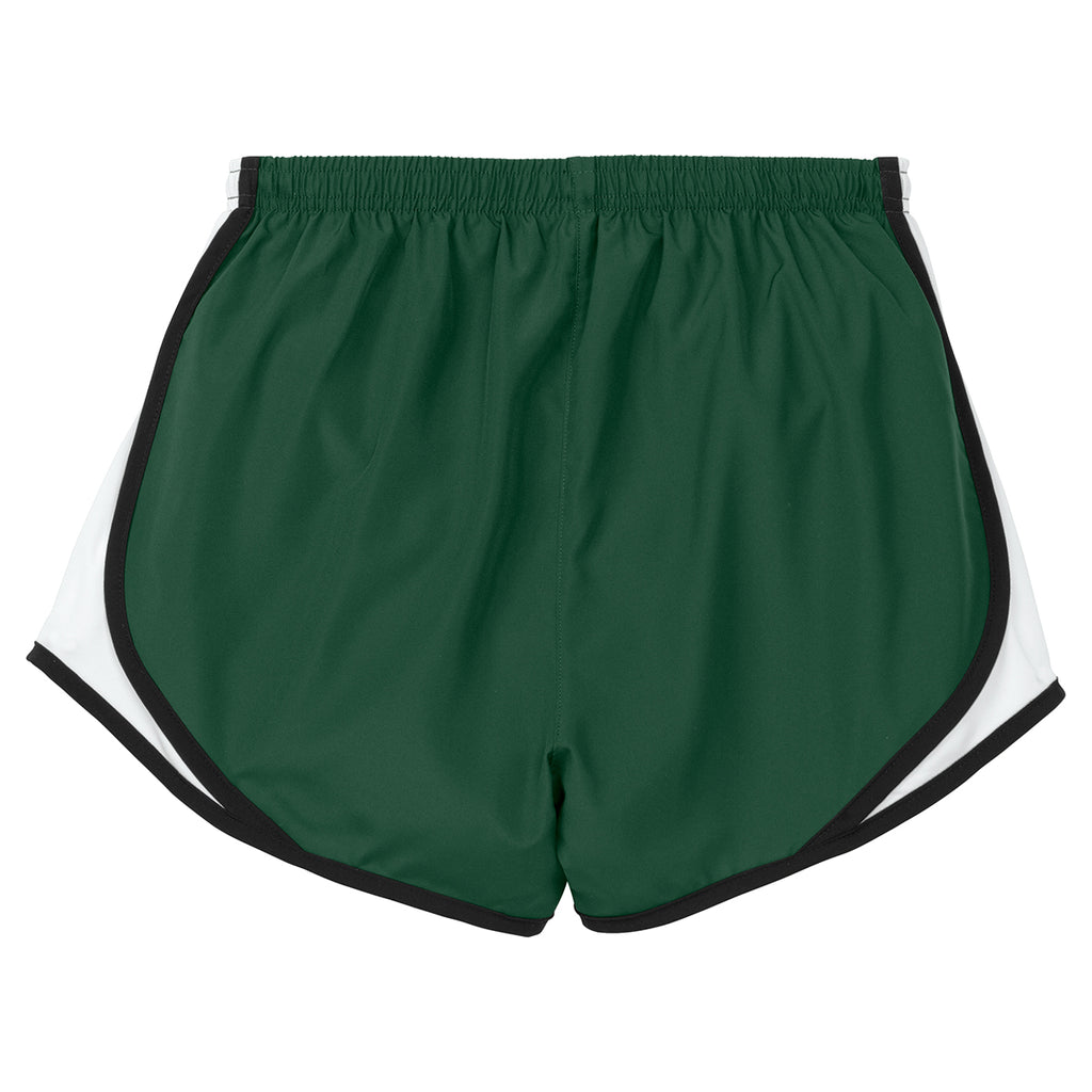 Sport-Tek Women's Forest Green/White/Black Cadence Short