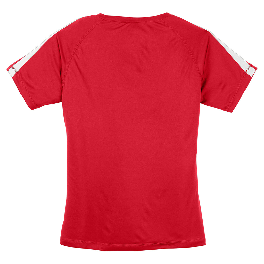 Sport-Tek Women's True Red/White Colorblock PosiCharge Competitor Tee