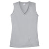 Sport-Tek Women's Silver Sleeveless PosiCharge Competitor V-Neck Tee