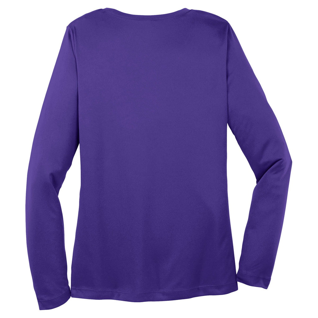 Sport-Tek Women's Purple Long Sleeve PosiCharge Competitor V-Neck Tee