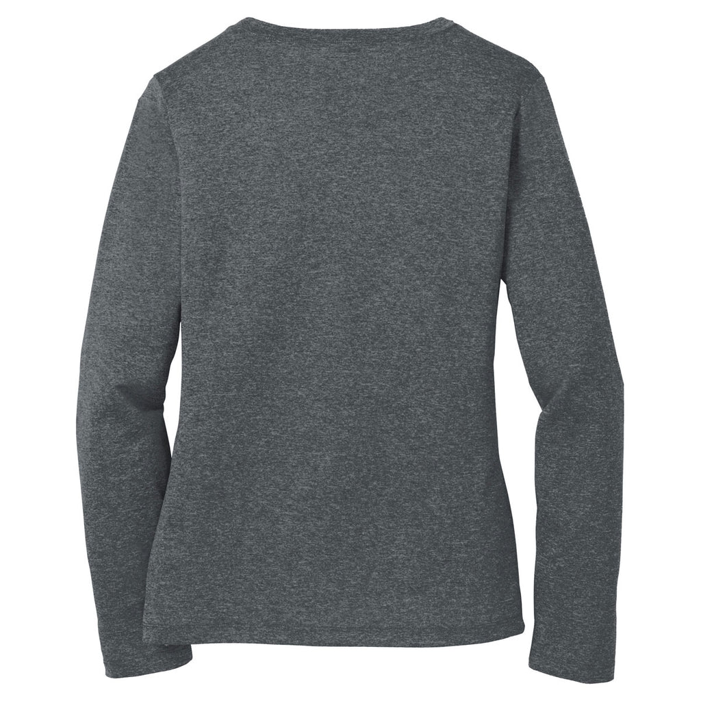 Sport-Tek Women's Graphite Heather Long Sleeve Heather Contender V-Neck Tee