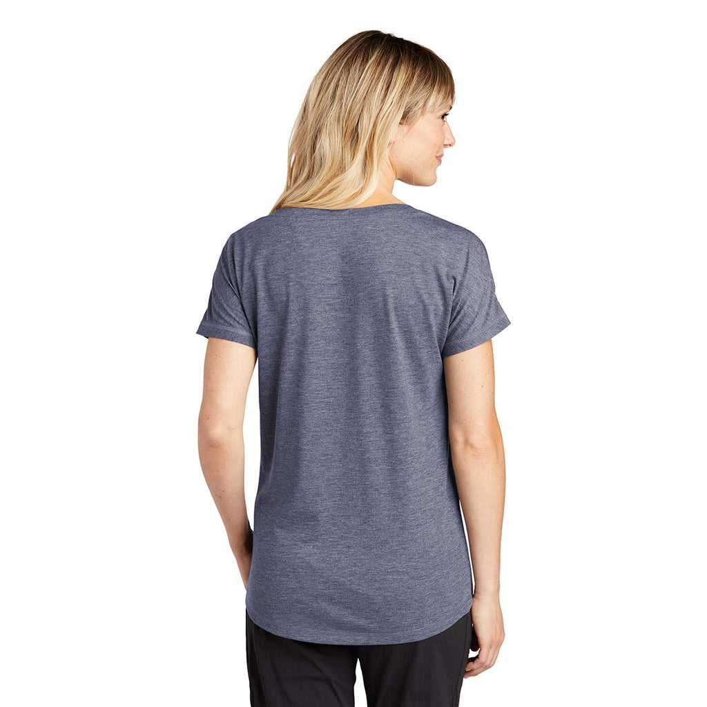 Sport-Tek Women's True Navy Heather PosiCharge Tri-Blend Wicking Dolman Tee