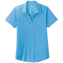 Sport-Tek Women's Pond Blue Heather PosiCharge Tri-Blend Wicking Polo