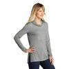 Sport-Tek Women's Light Grey Heather Posicharge Tri-Blend Wicking Long Sleeve Hoodie