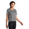 Sport-Tek Women's Dark Grey PosiCharge Tri-Blend Wicking Draft Crop Tee