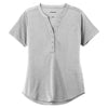 Sport-Tek Women's Light Grey Heather Endeavor Henley