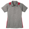 Sport-Tek Women's Vintage Heather/True Red Heather Colorblock Contender Polo