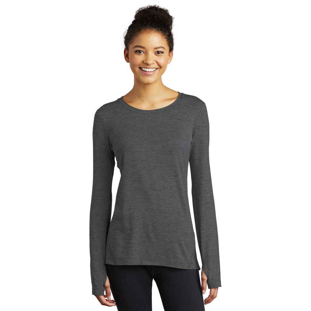 Sport-Tek Women's Graphite Heather Exchange 1.5 Long Sleeve Crew