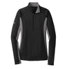 Sport-Tek Women's Black/Charcoal Grey Heather Sport-Wick Stretch Contrast 1/2-Zip Pullover