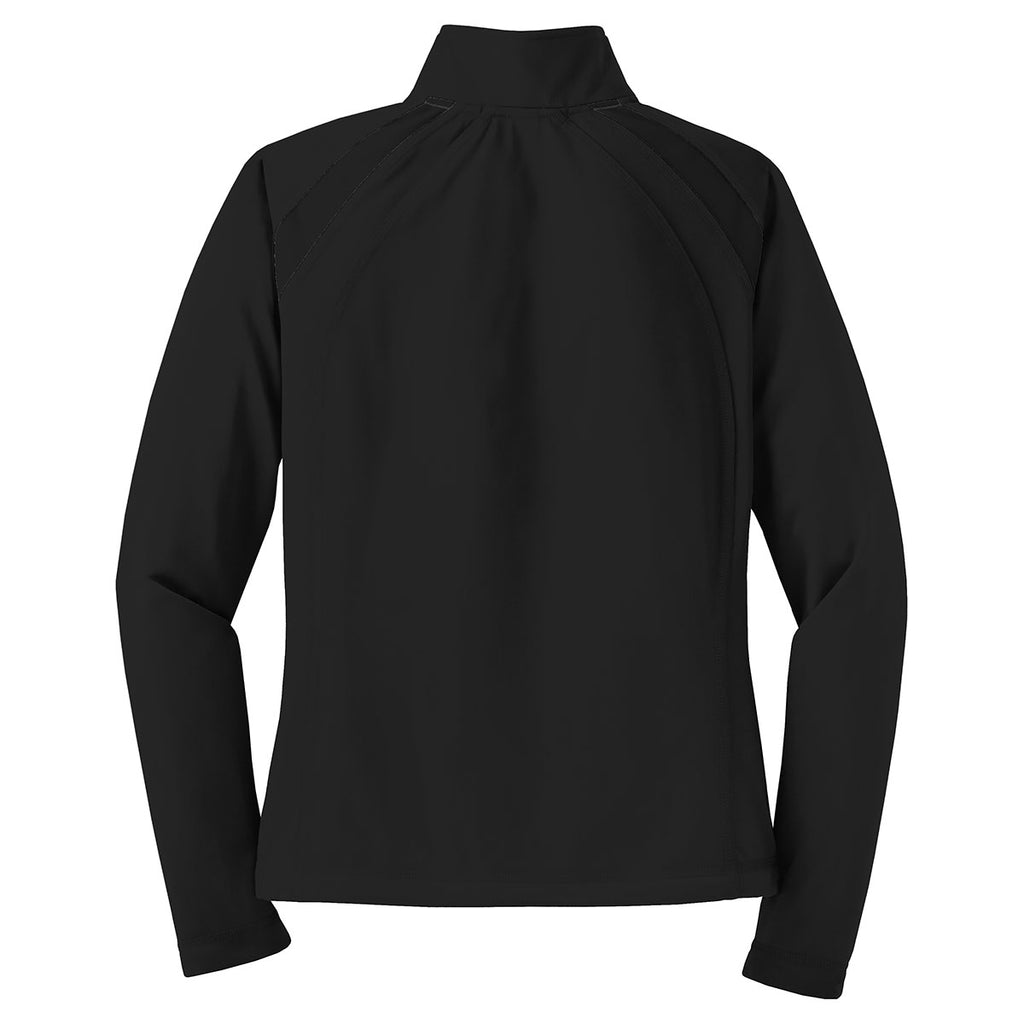 Sport-Tek Women's Black/Black Tricot Track Jacket