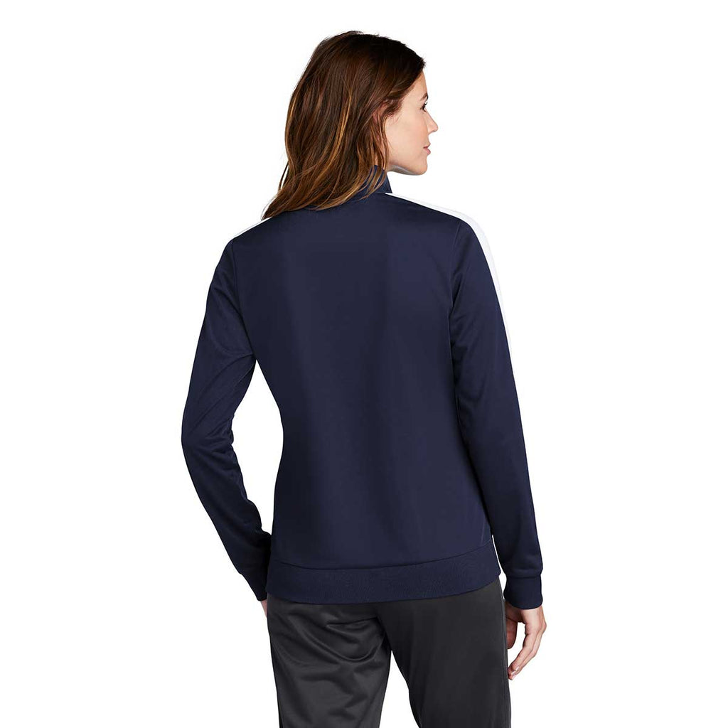 Sport-Tek Women's True Navy/White Tricot Track Jacket