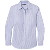 Port Authority Women's Oxford Blue/White SuperPro Oxford Stripe Shirt