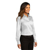 Port Authority Women's White Long Sleeve SuperPro React