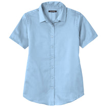 Port Authority Women's Cloud Blue Short Sleeve SuperPro React Twill Shirt