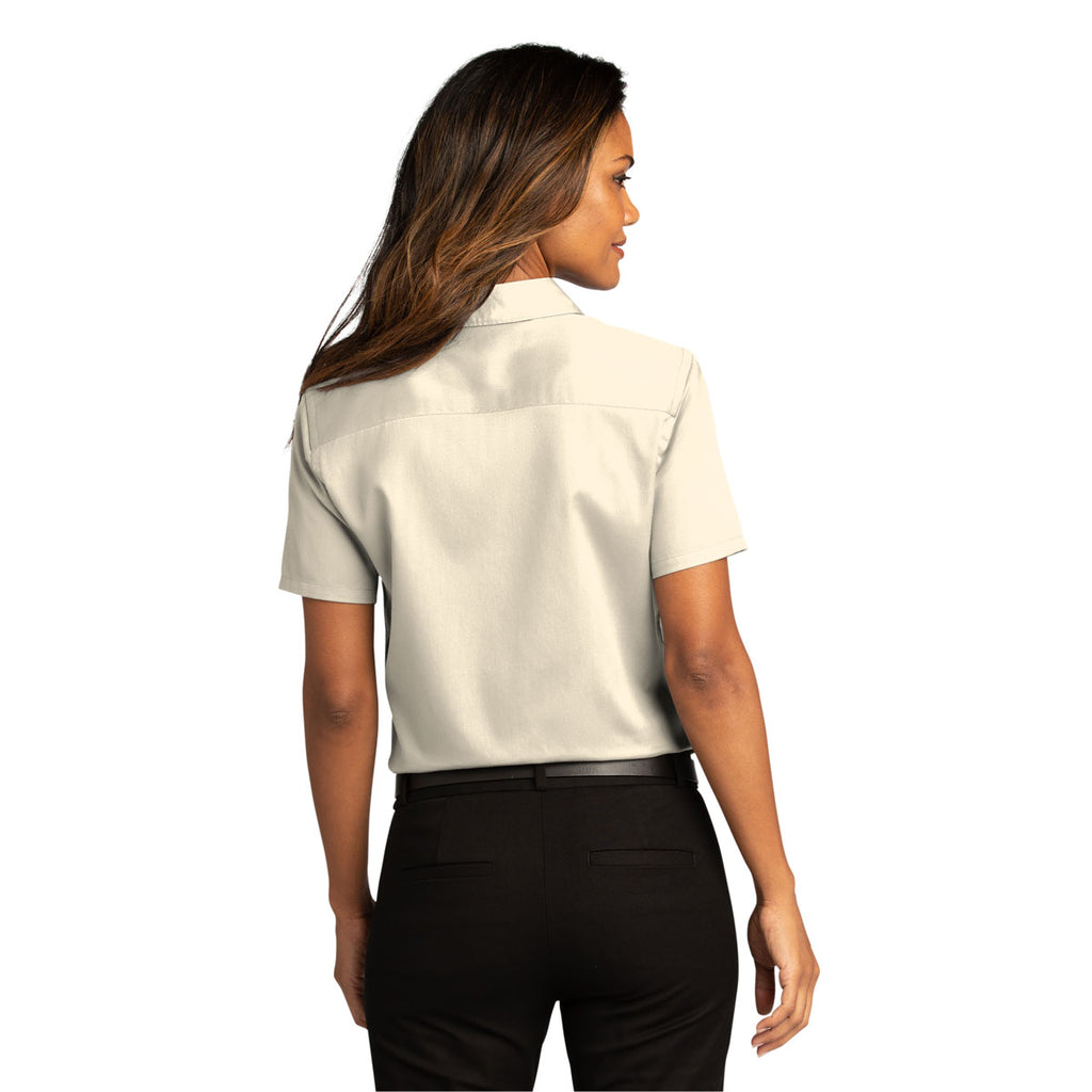 Port Authority Women's Ecru Short Sleeve SuperPro React Twill Shirt