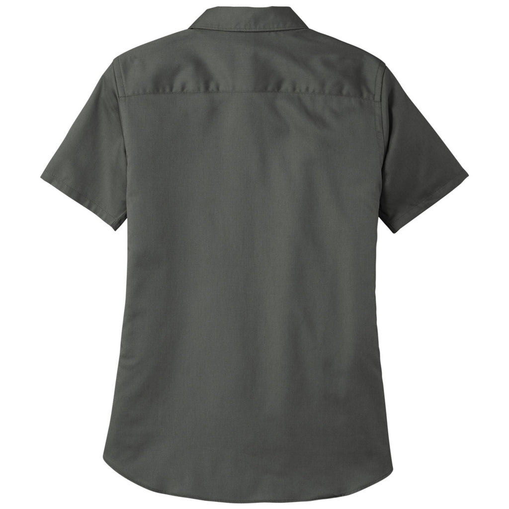 Port Authority Women's Storm Grey Short Sleeve SuperPro React Twill Shirt