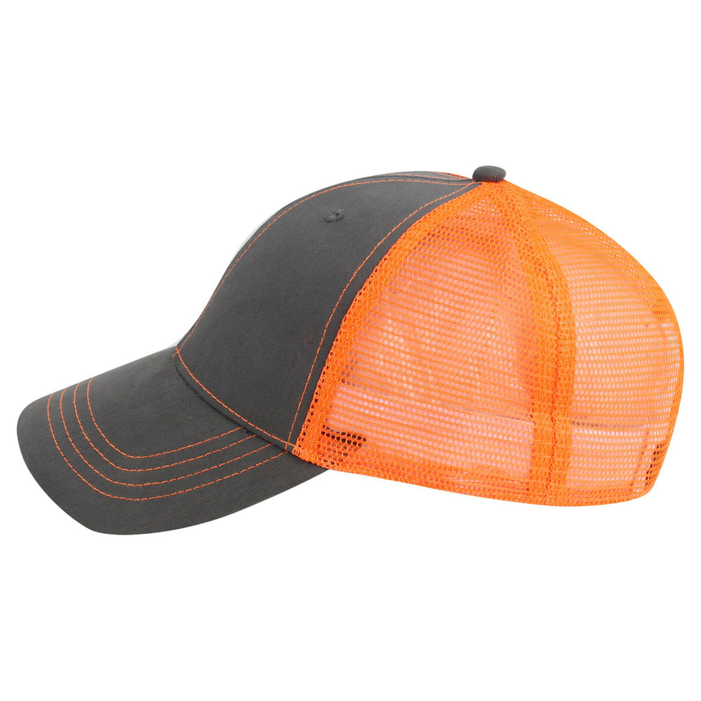 AHEAD Graphite/Neon Orange Neon Mesh Back Cap