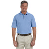 Harriton Men's Light College Blue 6 oz. Ringspun Cotton Pique Short-Sleeve Polo