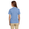 Harriton Women's Light College Blue 6 oz. Ringspun Cotton Pique Short-Sleeve Polo