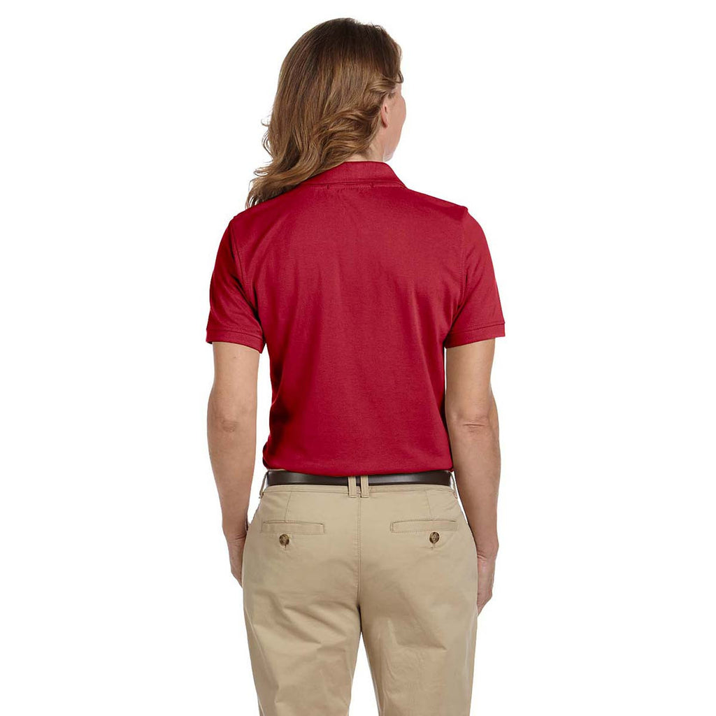 Harriton Women's Red 5.6 oz. Easy Blend Polo