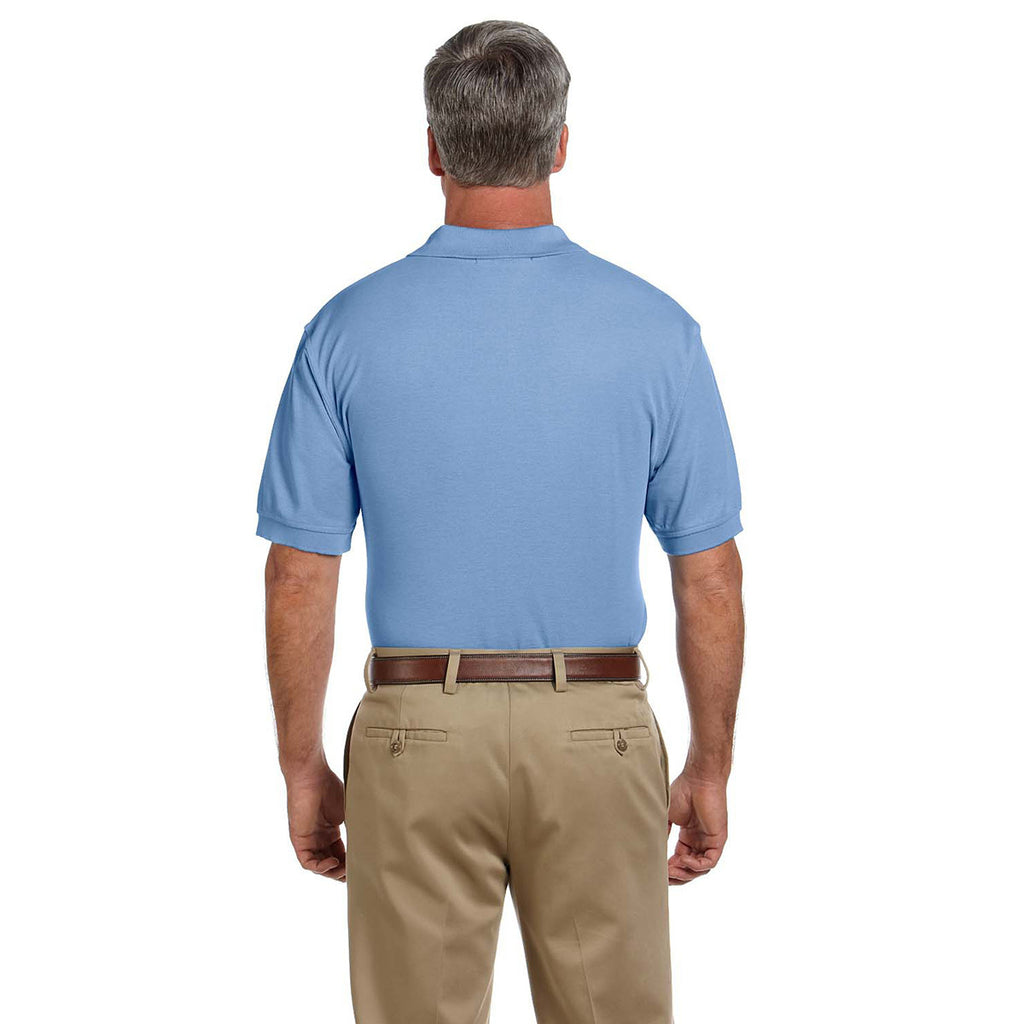 Harriton Men's Light College Blue 5 oz. Blend-Tek Polo