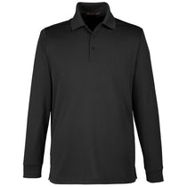 Harriton Men's Black Advantage Snag Protection Plus Long Sleeve Polo