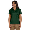 Harriton Women's Dark Green Micro-Pique Polo