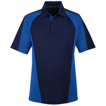 Harriton Men's Dark Navy/True Royal/Dark Charcoal Advantage Snag Protection Plus Colorblock Polo