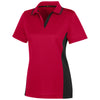 Harriton Women's Red/ Black Flash Snag Protection Plus Colorblock Polo