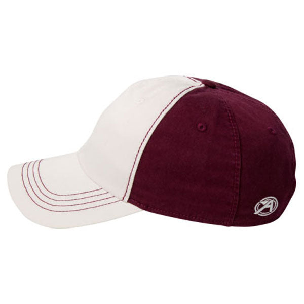 AHEAD Chalk/University Bordeaux Collegiate Washed 2-Tone Cap