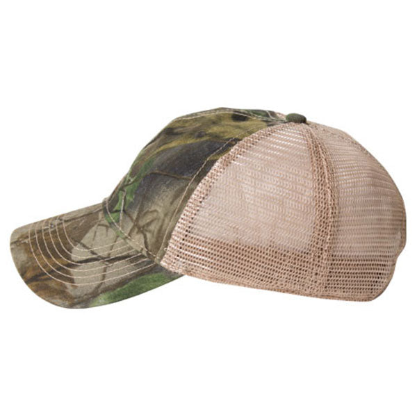 AHEAD Hd Green/Camo Real Tree Mesh Back Cap