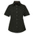 Harriton Women's Black Easy Blend Short-Sleeve Twill Shirt with Stain-Release