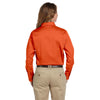 Harriton Women's Team Orange Easy Blend Long-Sleeve Twill Shirt with Stain-Release