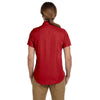 Harriton Women's Parrot Red Barbados Textured Camp Shirt