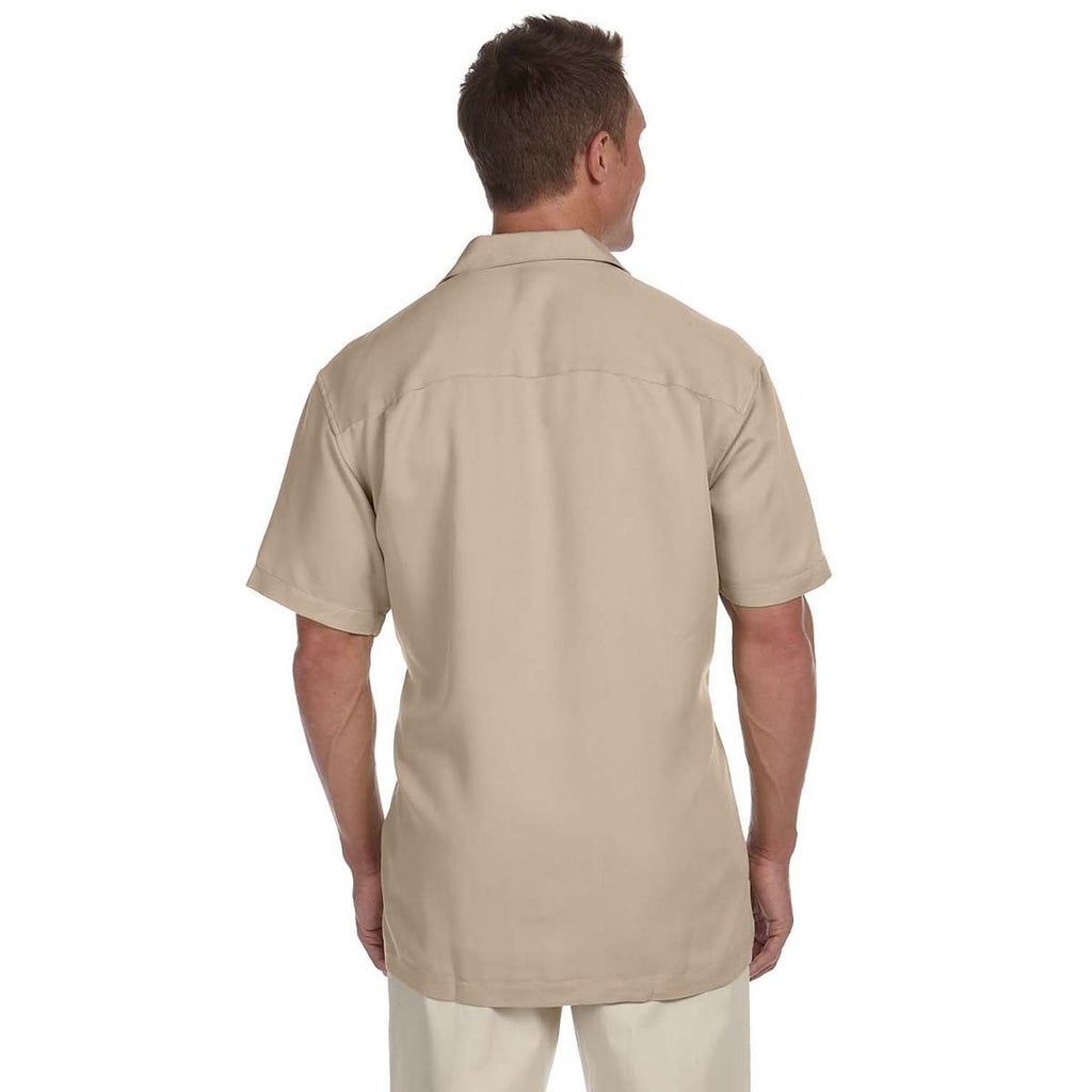 Harriton Men's Sand Bahama Cord Camp Shirt