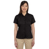 Harriton Women's Black Bahama Cord Camp Shirt