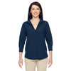 Harriton Women's Navy Paradise 3/4-Sleeve Performance Shirt