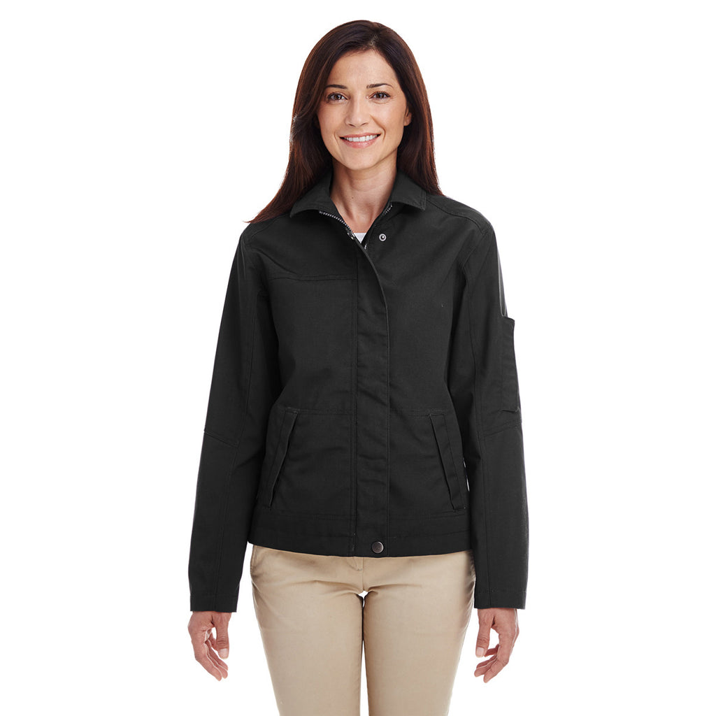 Harriton Women's Black Auxiliary Canvas Work Jacket