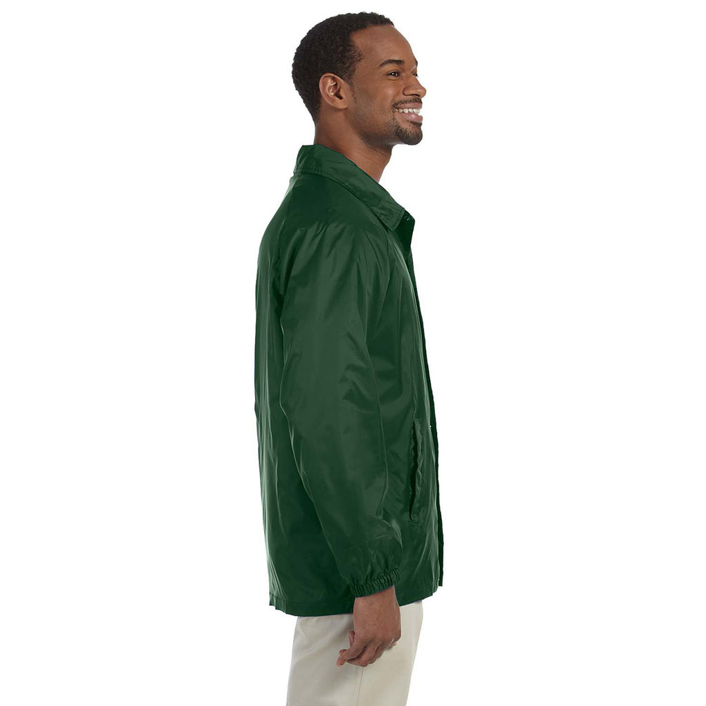 Harriton Men's Dark Green Nylon Staff Jacket