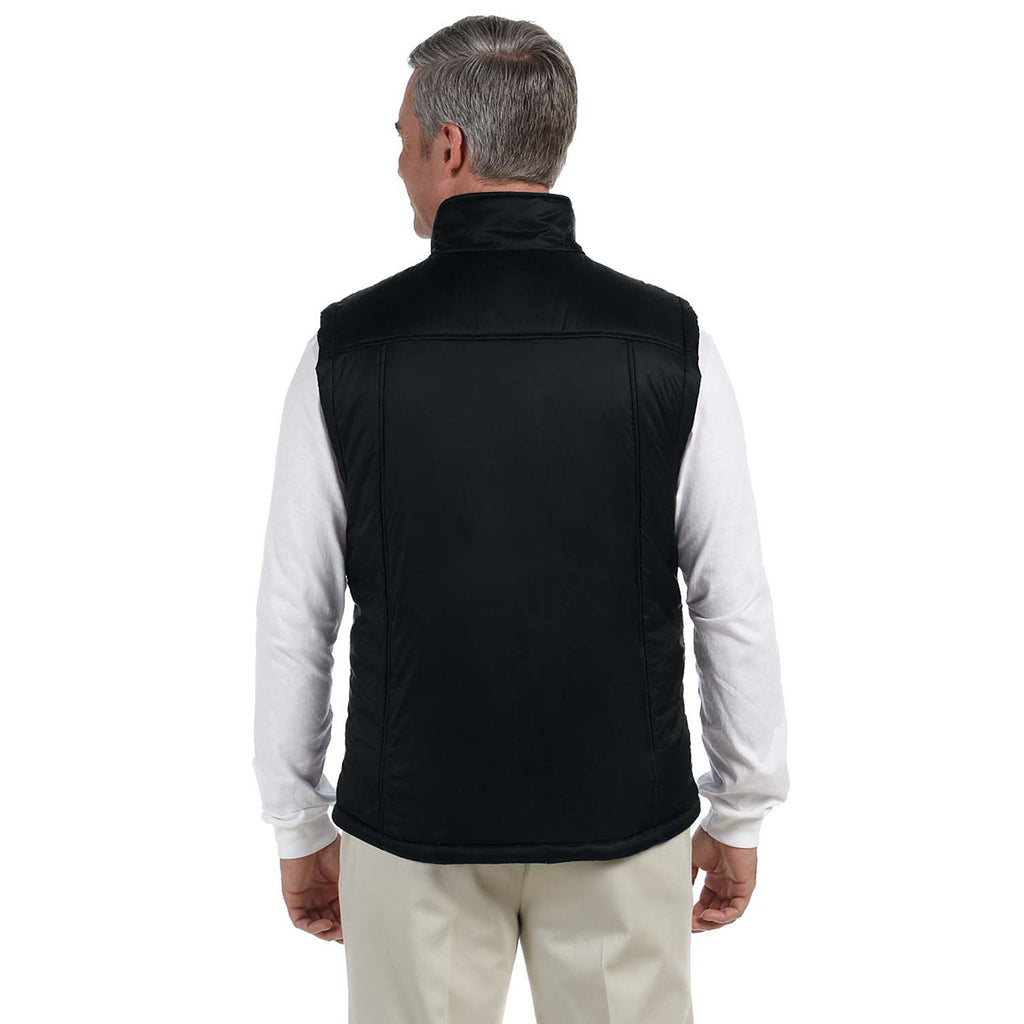 Harriton Men's Black Essential Polyfill Vest