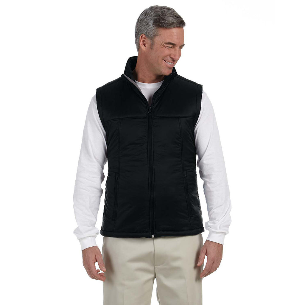 Harriton Men's Black Essential Polyfill Vest