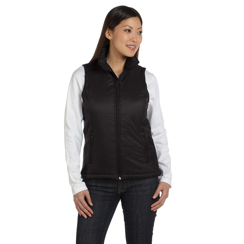 Harriton Women's Black Essential Polyfill Vest