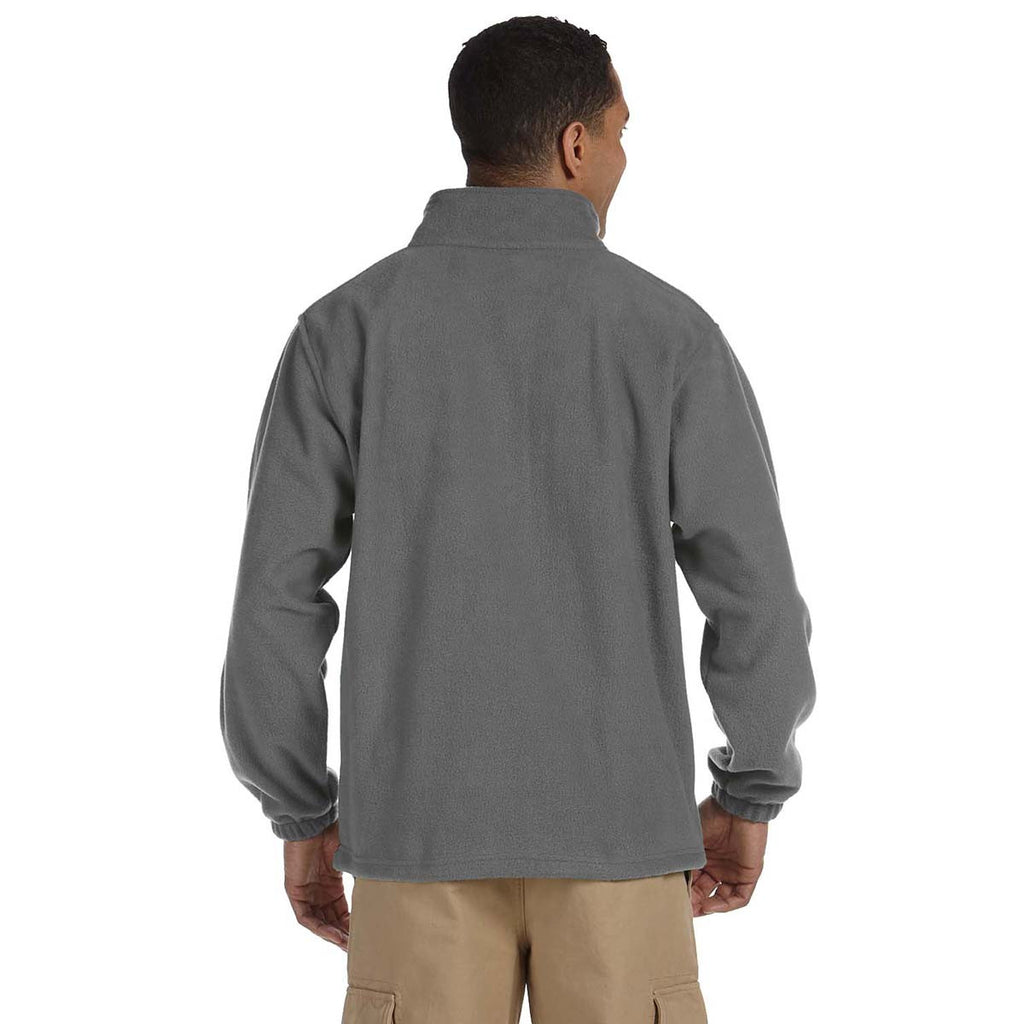 Harriton Men's Charcoal Tall 8 oz. Full-Zip Fleece