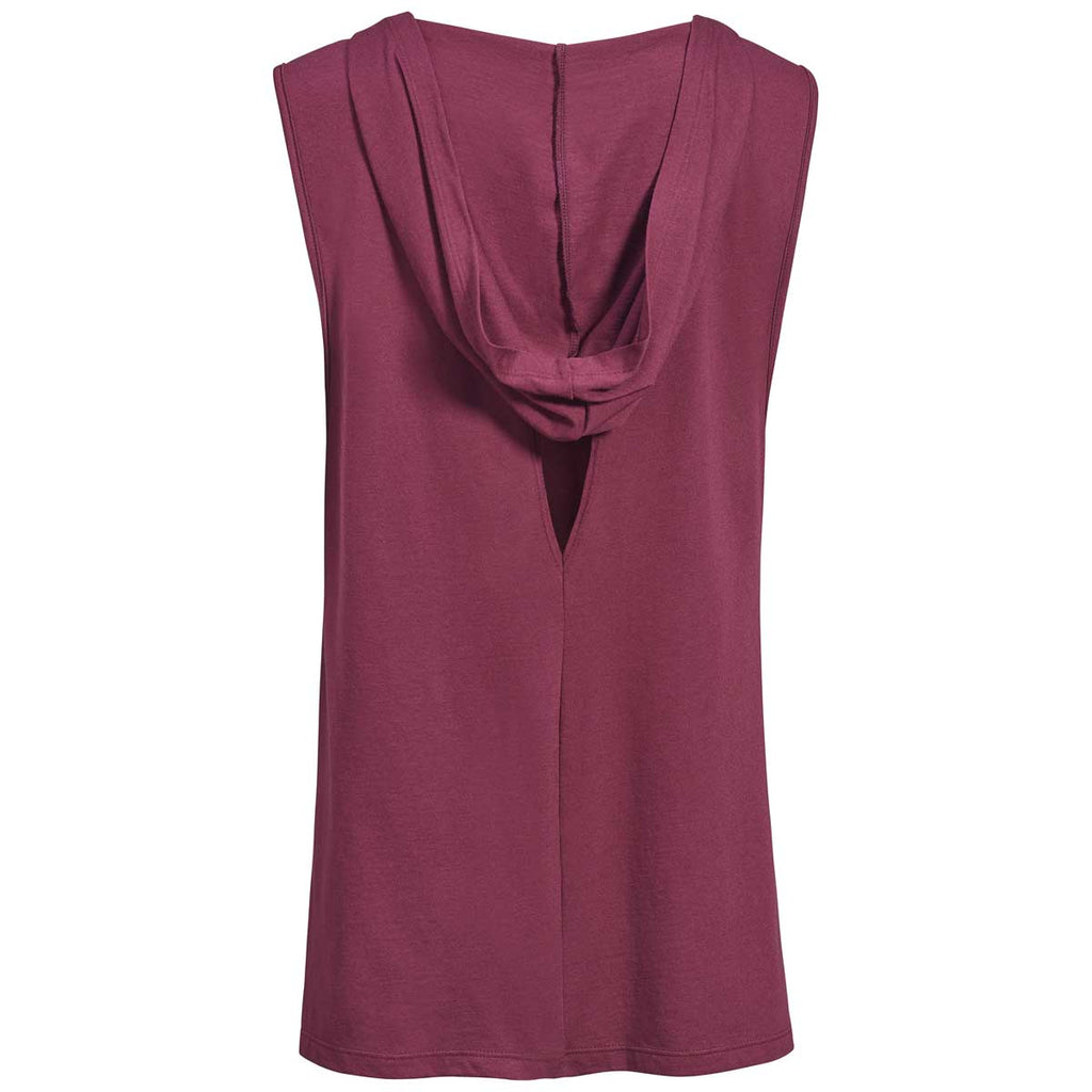 Expert Women's Maroon American Moca Sleeveless Hoodie